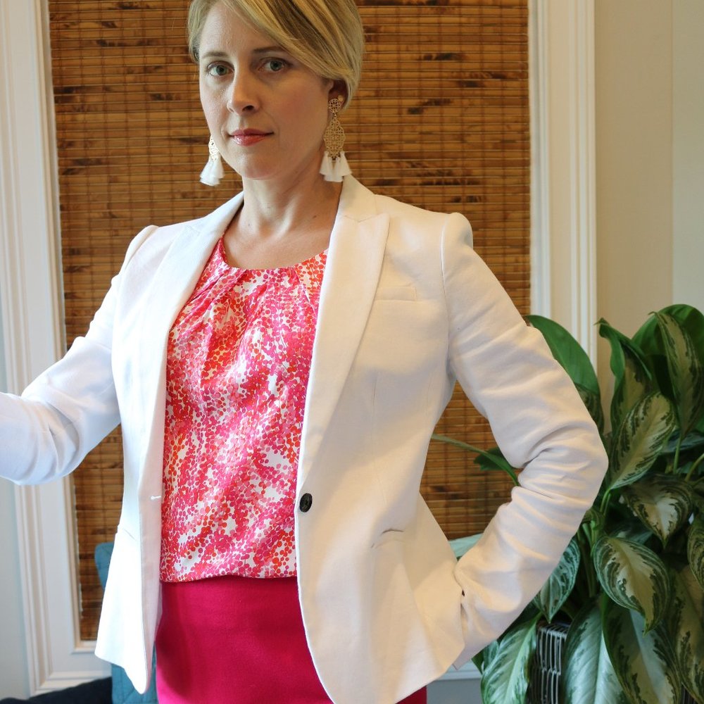 Boden pink red white top